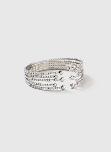Dorothy Perkins Silver Look Rhinestone Cuff Wristwear