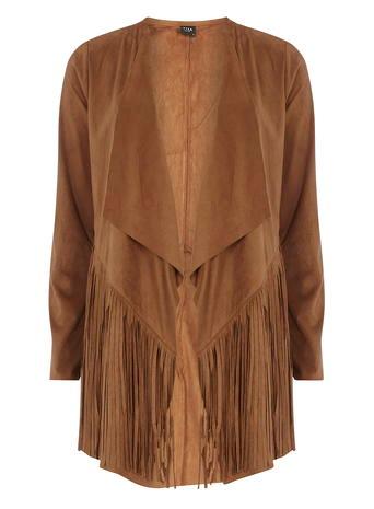 Dorothy Perkins * Vila Tan Fringed Jacket