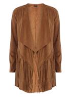 Dorothy Perkins * Vila Tan Fringed Jacket