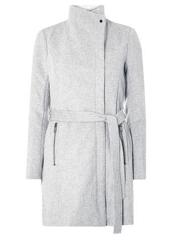 Dorothy Perkins *vero Moda Grey Wool Wrap Coat
