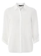 Dorothy Perkins Ivory Dip Hem Roll Sleeve Shirt