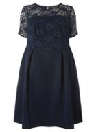 Dorothy Perkins Dp Curve Navy Scuba Lace Dress