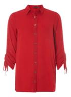 Dorothy Perkins Red Drawcord Sleeve Shirt