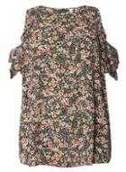 Dorothy Perkins Dp Curve Floral Cold Shoulder Top