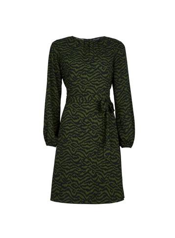 Dorothy Perkins Khaki Printed Pleat Dress