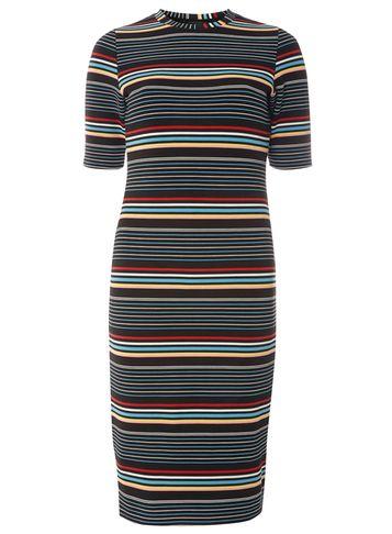 Dorothy Perkins Black And White Stripe Bodycon Dress