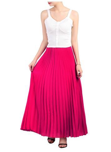 Dorothy Perkins *jolie Moi Magenta Pleated Maxi Skirt