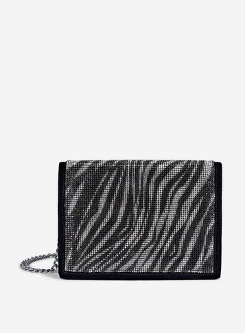 Dorothy Perkins Multi Coloured Diamante Zebra Pattern Cross Body Bag
