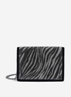Dorothy Perkins Multi Coloured Diamante Zebra Pattern Cross Body Bag