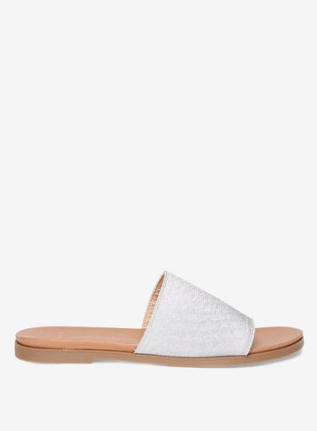 Dorothy Perkins Wide Fit Silver Extra-padded 'flame' Mules