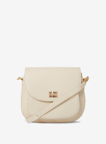 Dorothy Perkins Cream Bone Pocket Front Saddle Cross Body Bag