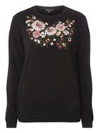 Dorothy Perkins Black Floral Embroidered Jumper