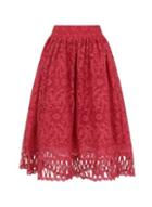 Dorothy Perkins *chi Chi London Red Cutwork Midi Skirt
