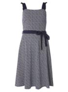 Dorothy Perkins *tall Navy Spotted Ruffle Sundress With Belt