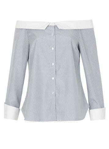 Dorothy Perkins *navy Pinstripe Shirt