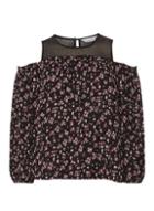 Dorothy Perkins Petite Ditsy Print Cold Shoulder Top