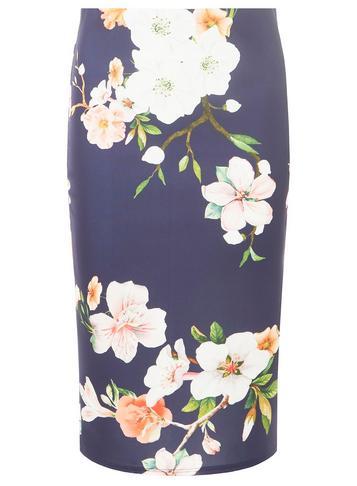 Dorothy Perkins Blue Floral Pencil Skirt