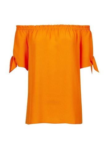 Dorothy Perkins Orange Tie Sleeve Bardot Top