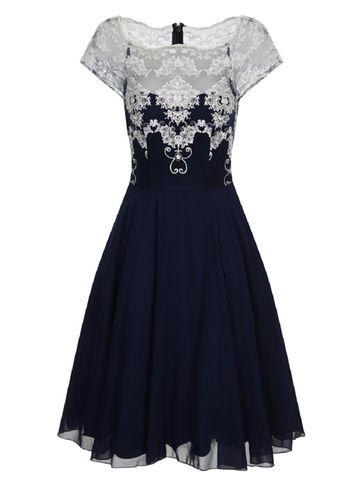 Dorothy Perkins *chi Chi London Navy Tea Dress