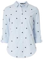 Dorothy Perkins Blue Embroidered Heart Striped Shirt