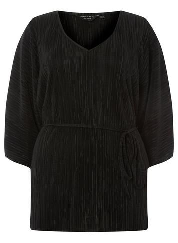 Dorothy Perkins *dp Curve Black Plisse Batwing Top