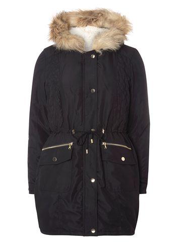 Dorothy Perkins Navy High Shine Parka