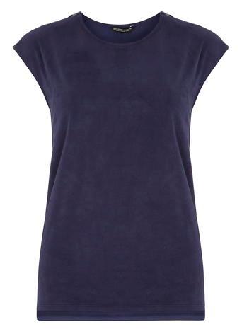 Dorothy Perkins Navy Suedette Front Tee