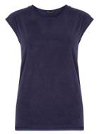 Dorothy Perkins Navy Suedette Front Tee