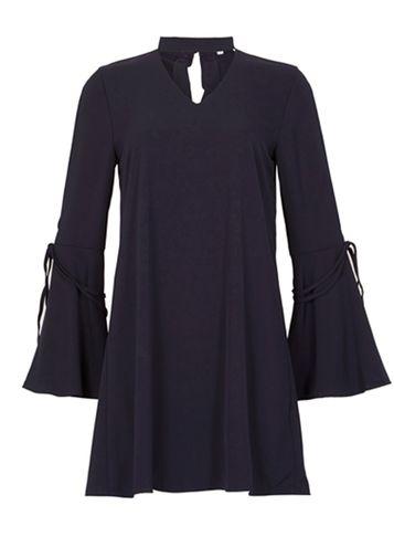 Dorothy Perkins *blue Vanilla Navy Choker V-neck Swing Dress