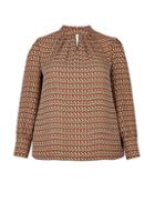 Dorothy Perkins *dp Curve Multi Colour Geometric Print Pleat Neck Top