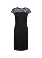 Dorothy Perkins Black Lace Trim Short Sleeve Pencil Dress