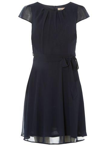 Dorothy Perkins *billie & Blossom Petite Navy Fit And Flare Dress