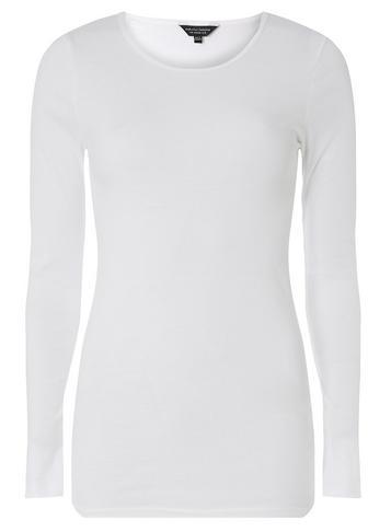 Dorothy Perkins White Long Sleeve Crew Neck Top