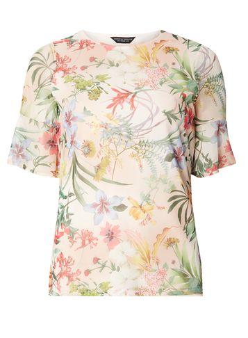 Dorothy Perkins Nude Floral Print Mesh Top
