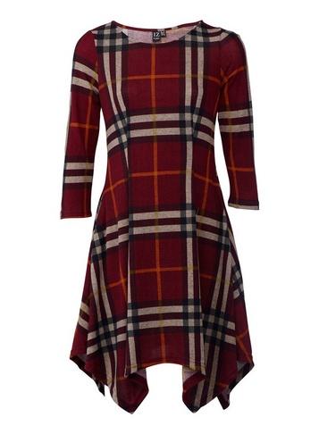 *izabel London Red Checked Hanky Hem Dress