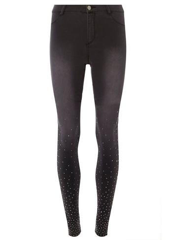 Dorothy Perkins *tall Grey Stud Hem 'frankie' Jeans