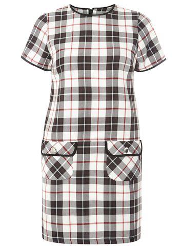 Dorothy Perkins Petite Ivory Check Shift Dress