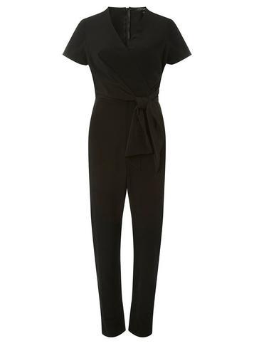 Dorothy Perkins Black Wrap Front Jumpsuit