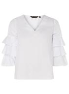 Dorothy Perkins Ivory V-neck Puff Sleeve Top