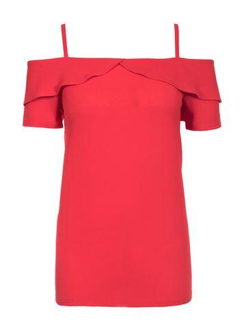 Dorothy Perkins *quiz Red Strappy Cold Shoulder Top