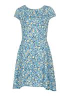 Dorothy Perkins *tenki Blue Floral Print Skater Dress