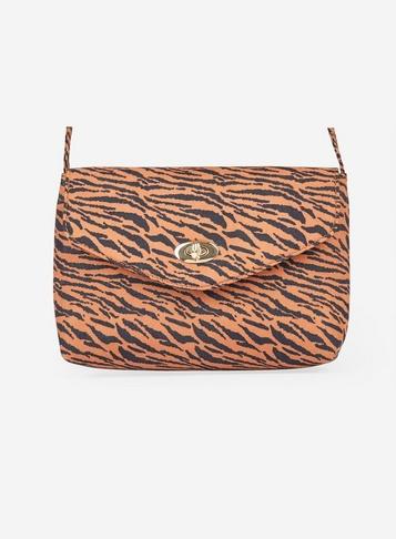 Dorothy Perkins Tiger Print Twist Lock Cross Body Bag