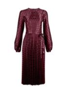 Dorothy Perkins Berry Spot Jacquard Pleated Midi Dress