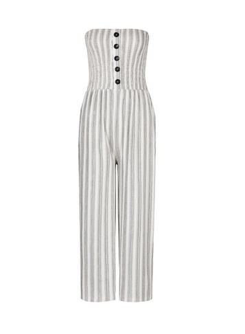 Dorothy Perkins White Bandeau Stripe Print Jumpsuit