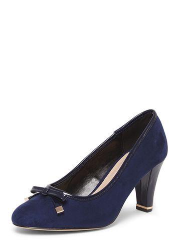 Dorothy Perkins Navy 'carole' Metal Bow Court Shoes