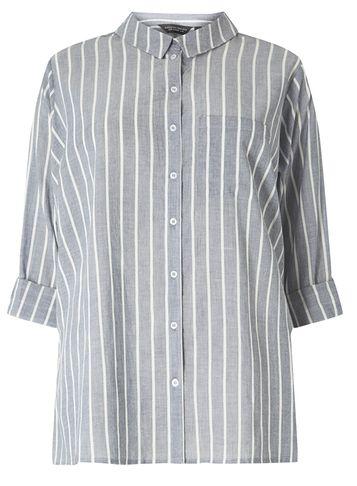 Dorothy Perkins Dp Curve Blue Striped Shirt