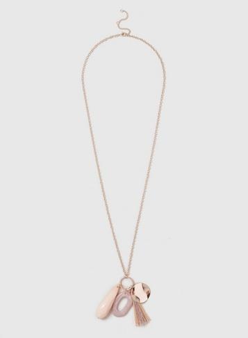 Dorothy Perkins Multi Colour Tassel Resin Drop Necklace