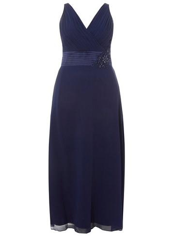 Dorothy Perkins *showcase Navy 'aria' Maxi Dress