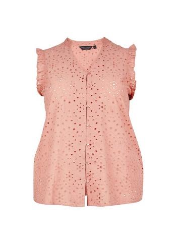 Dorothy Perkins *dp Curve Blush Broderie Button Top