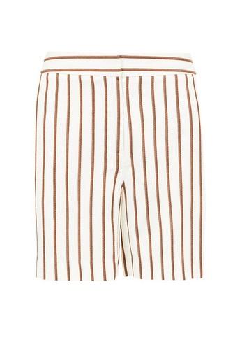 Dorothy Perkins Petite White Stripe Print Knee Shorts